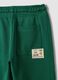 Green pure cotton jogger trousers with elasticated waist for boys_3