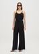Women's jumpsuit in pure black viscose wide fit_0