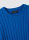 Blue sweater in pure cotton regular fit with cable knit_5