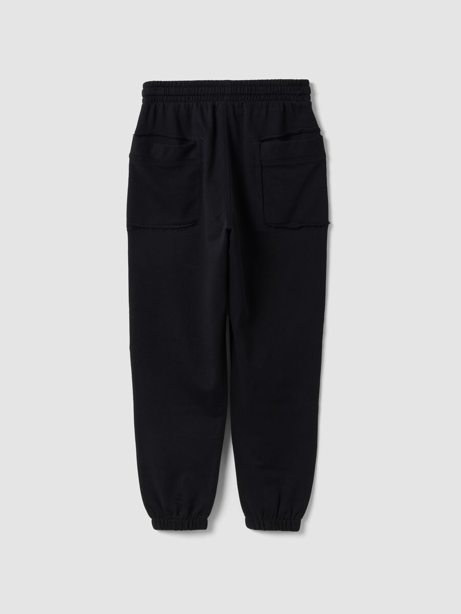 Black pure cotton jogger trousers with "Way Up" graphic for boys_4
