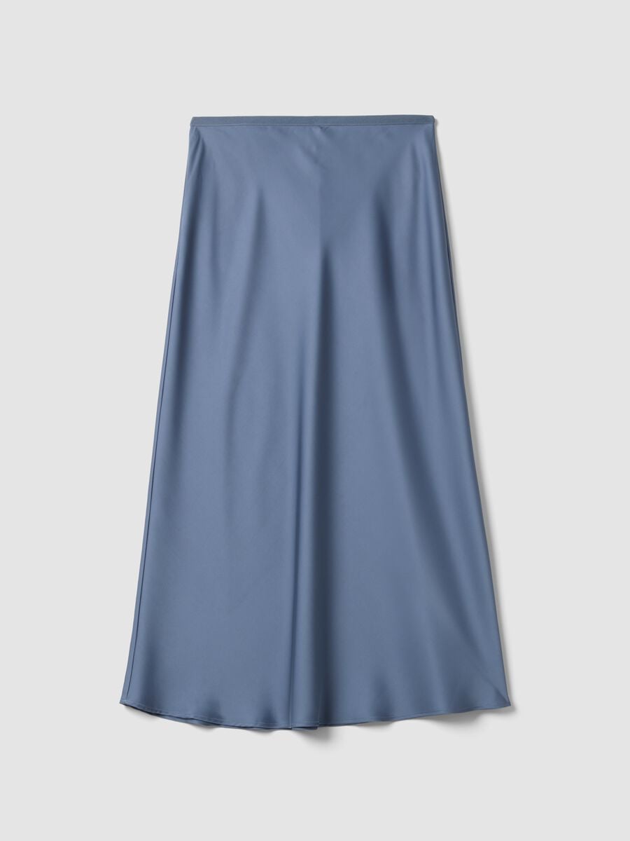 Long grey satin skirt_4