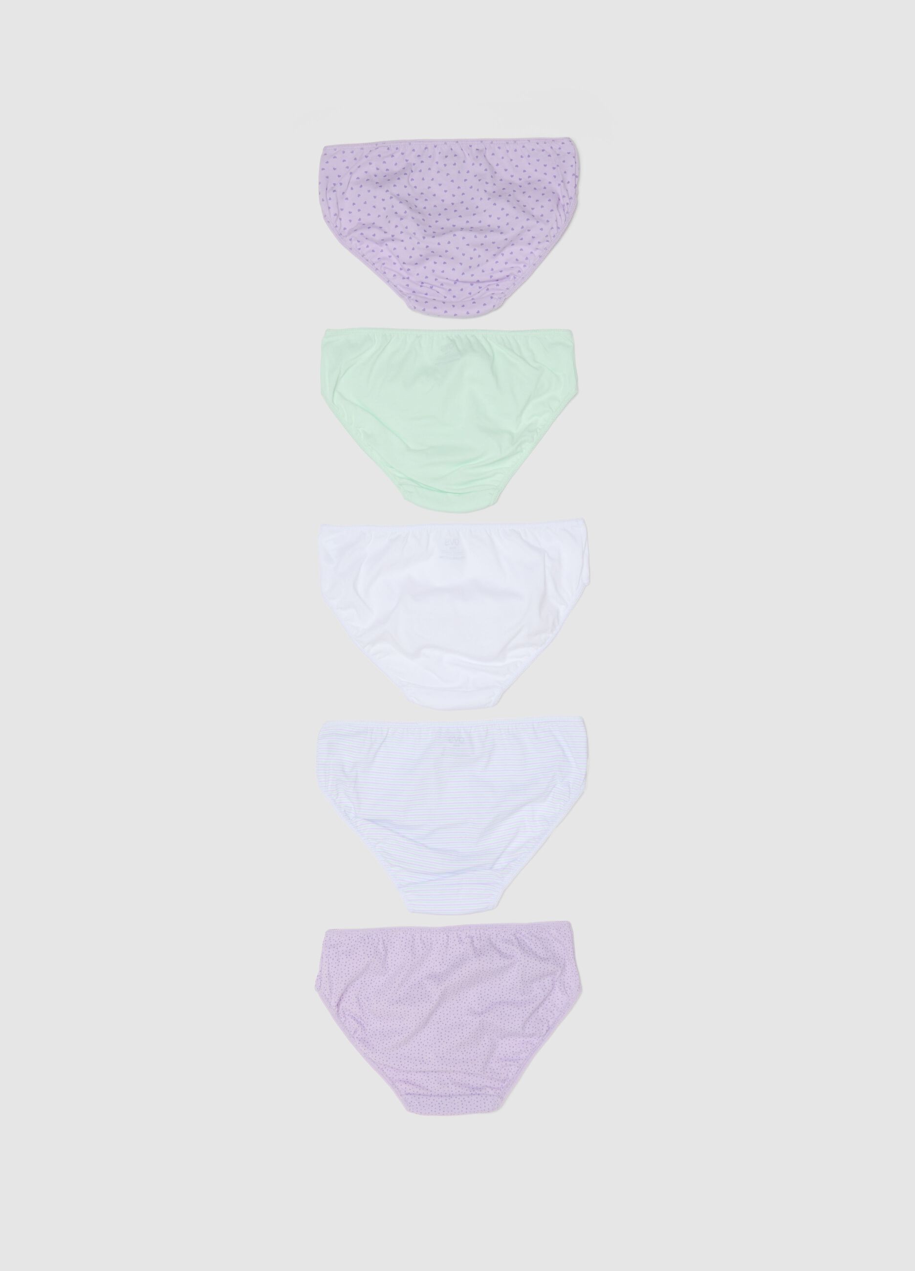 Girls' regular fit multicolour pure cotton briefs multipack