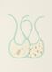 Two-pack of multicolour baby bibs with teddy bears in pure cotton_0
