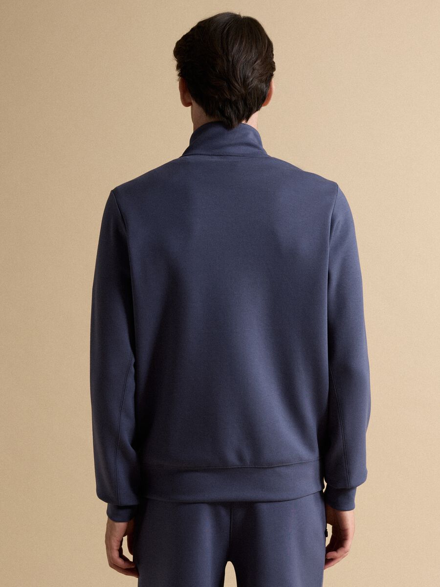 Full-zip blu con colletto in tessuto elasticizzato Easy Dry regular fit_3
