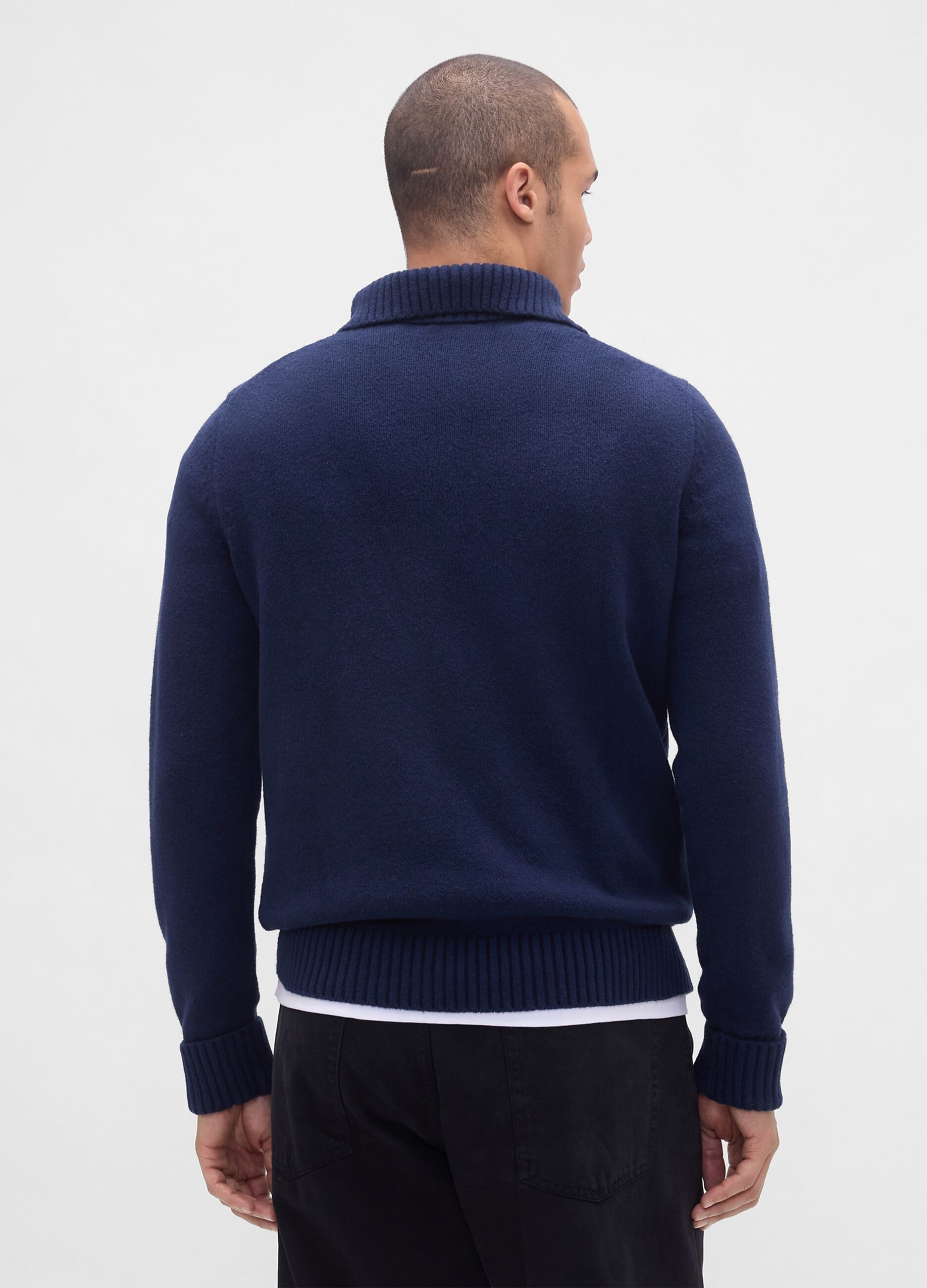 Men's Blue Cotton Blend Jumper
