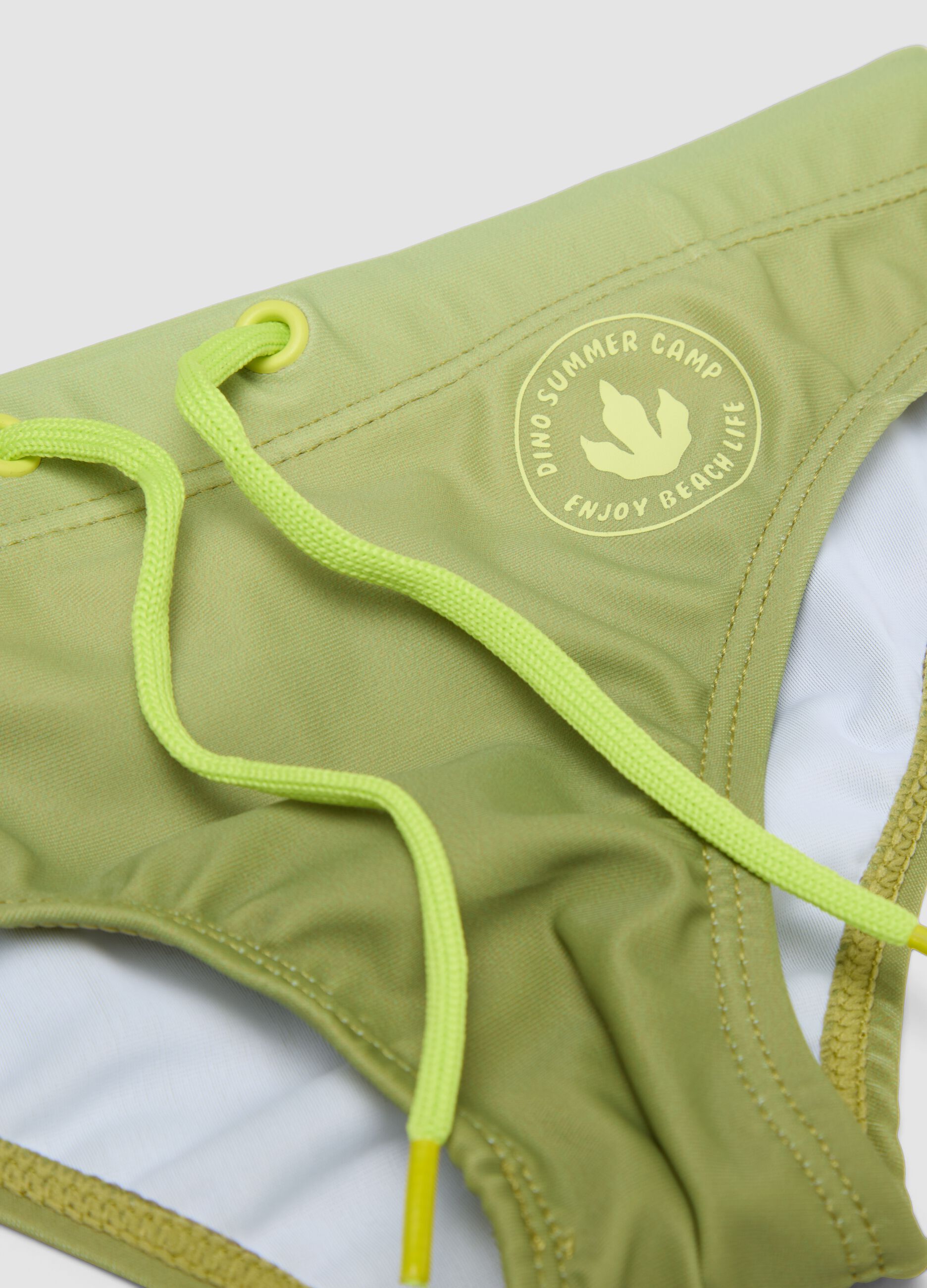 Green stretch swim briefs