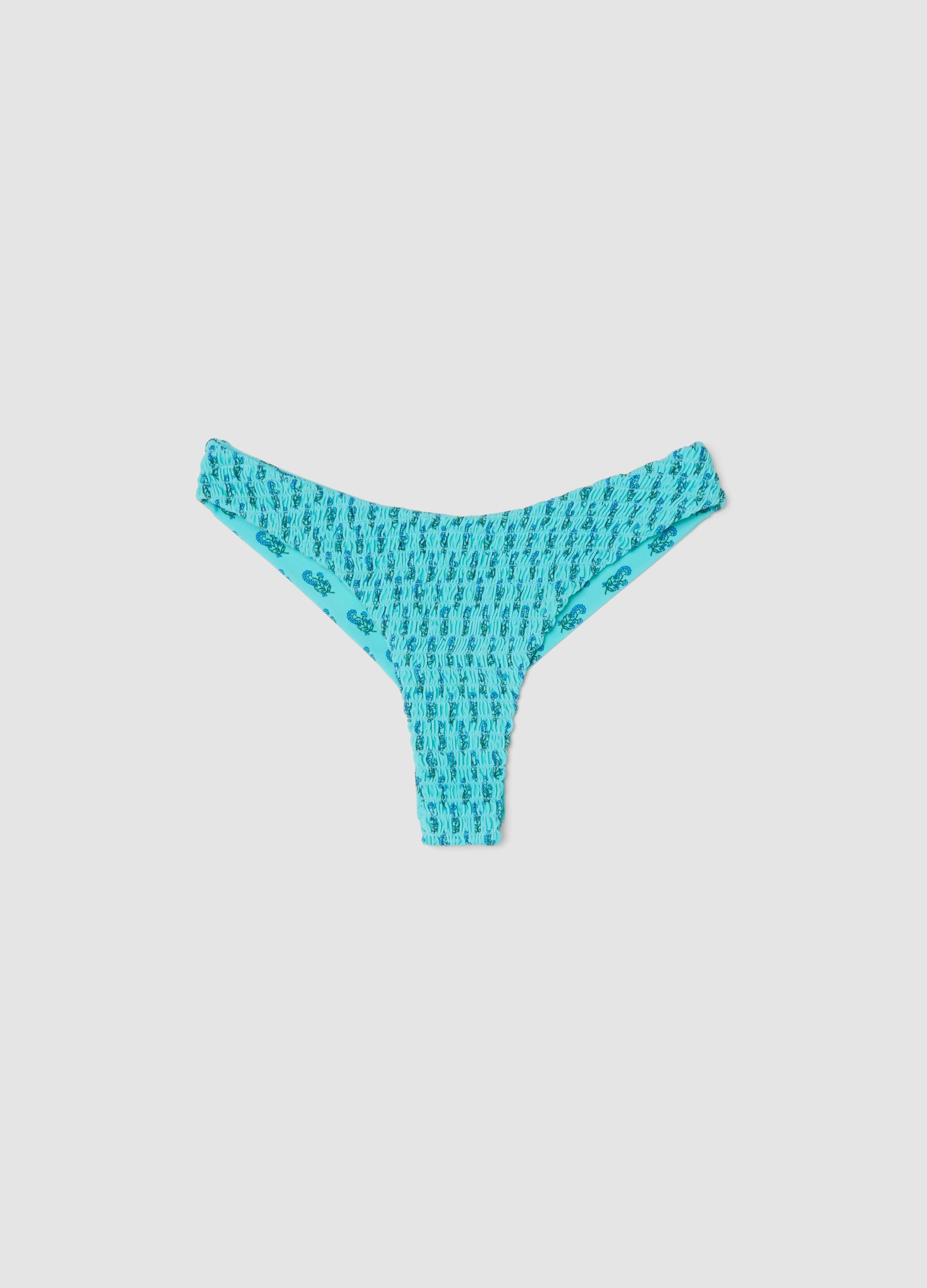 Sky-blue bikini bottoms in stretch fabric