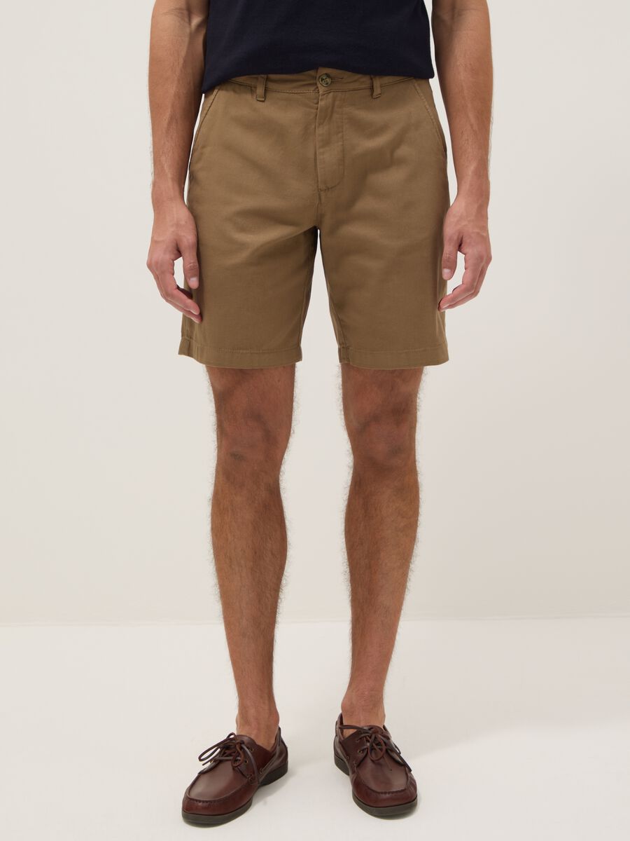 Bermuda chino beige in puro cotone regular fit_1