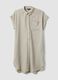 Beige striped viscose-blend shirt dress_4
