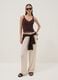Pantaloni bianchi in pura viscosa con coulisse relaxed fit_0