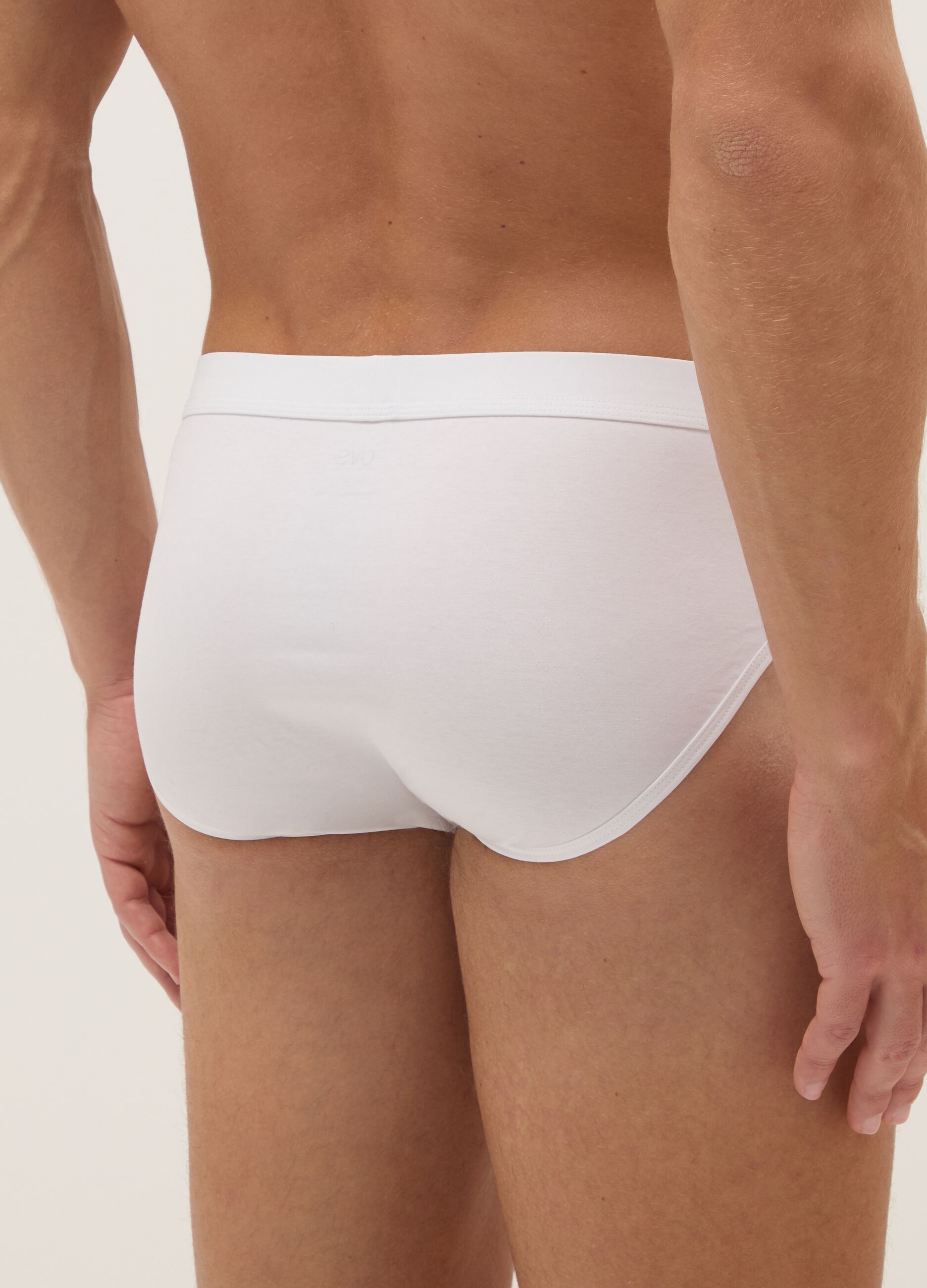 2-pack white briefs, regular fit, in mercerised cotton
