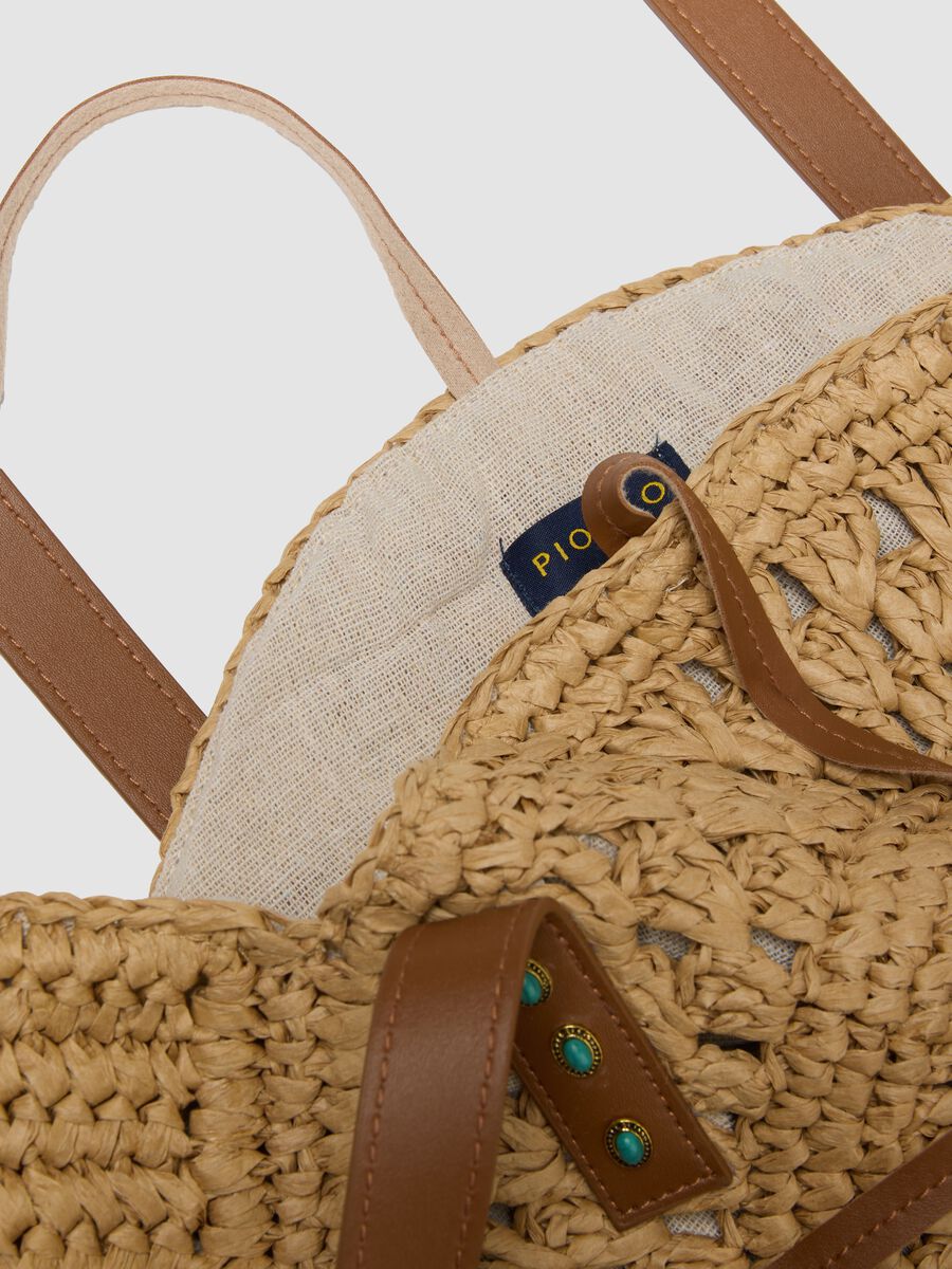 Borsa circolare beige in puro tessuto carta_2