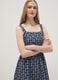 Blue pure cotton strappy dress with a summer print_3