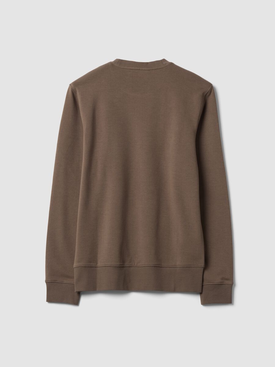 Grey crew-neck cotton-blend sweatshirt, regular fit_1
