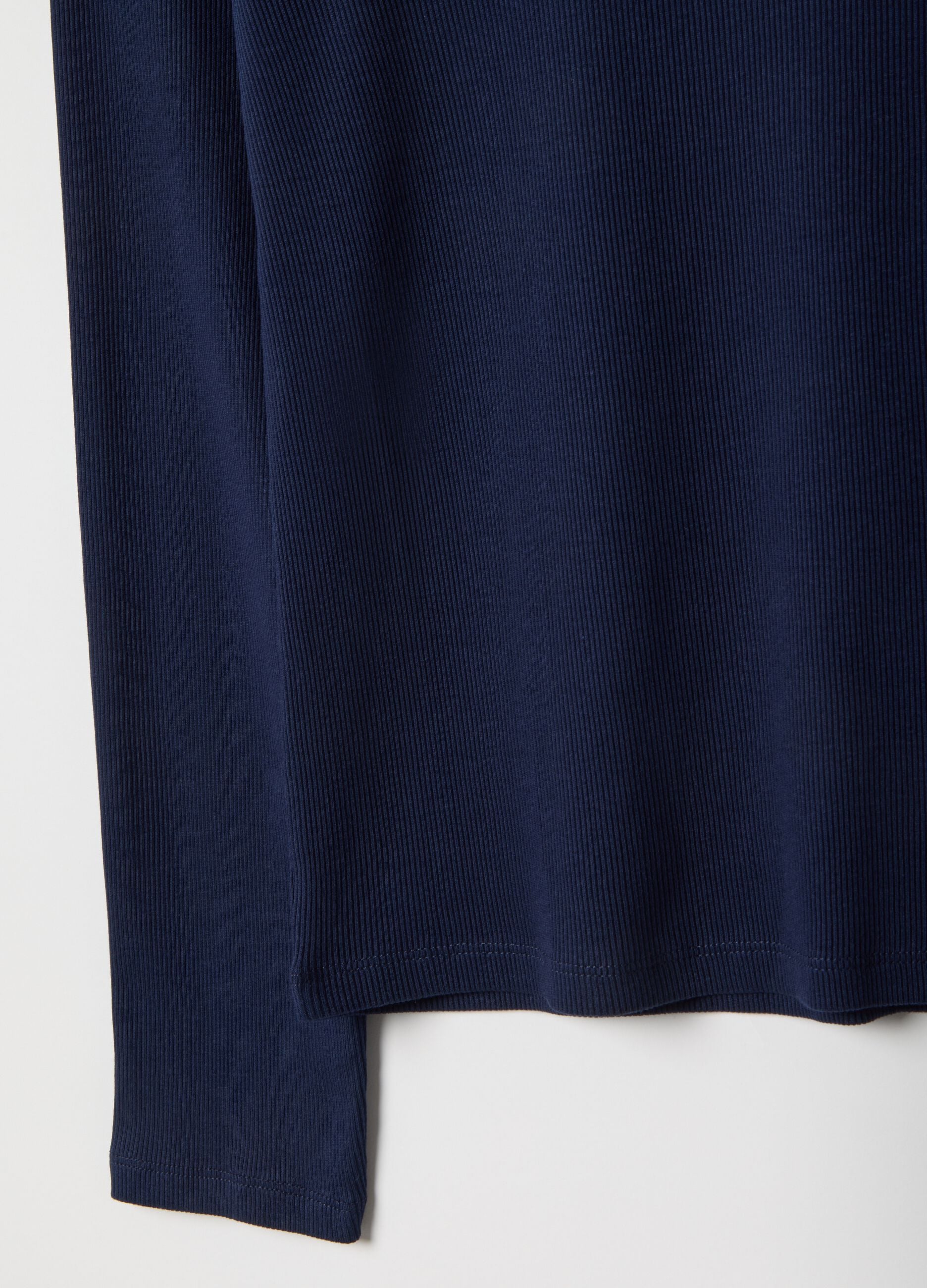 Blue long sleeve pure cotton t-shirt regular fit