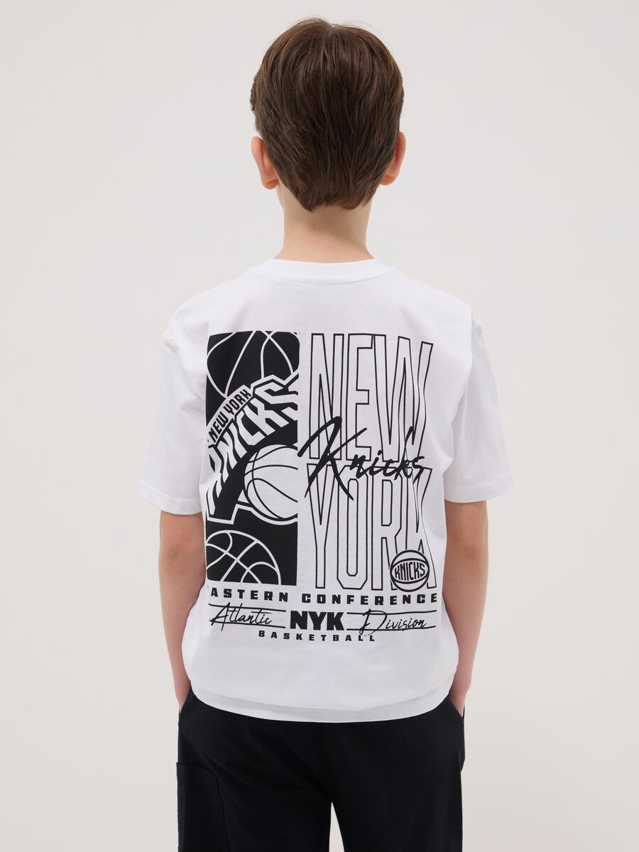 Boys' White Pure Cotton T-shirt Relaxed Fit Knicks_2
