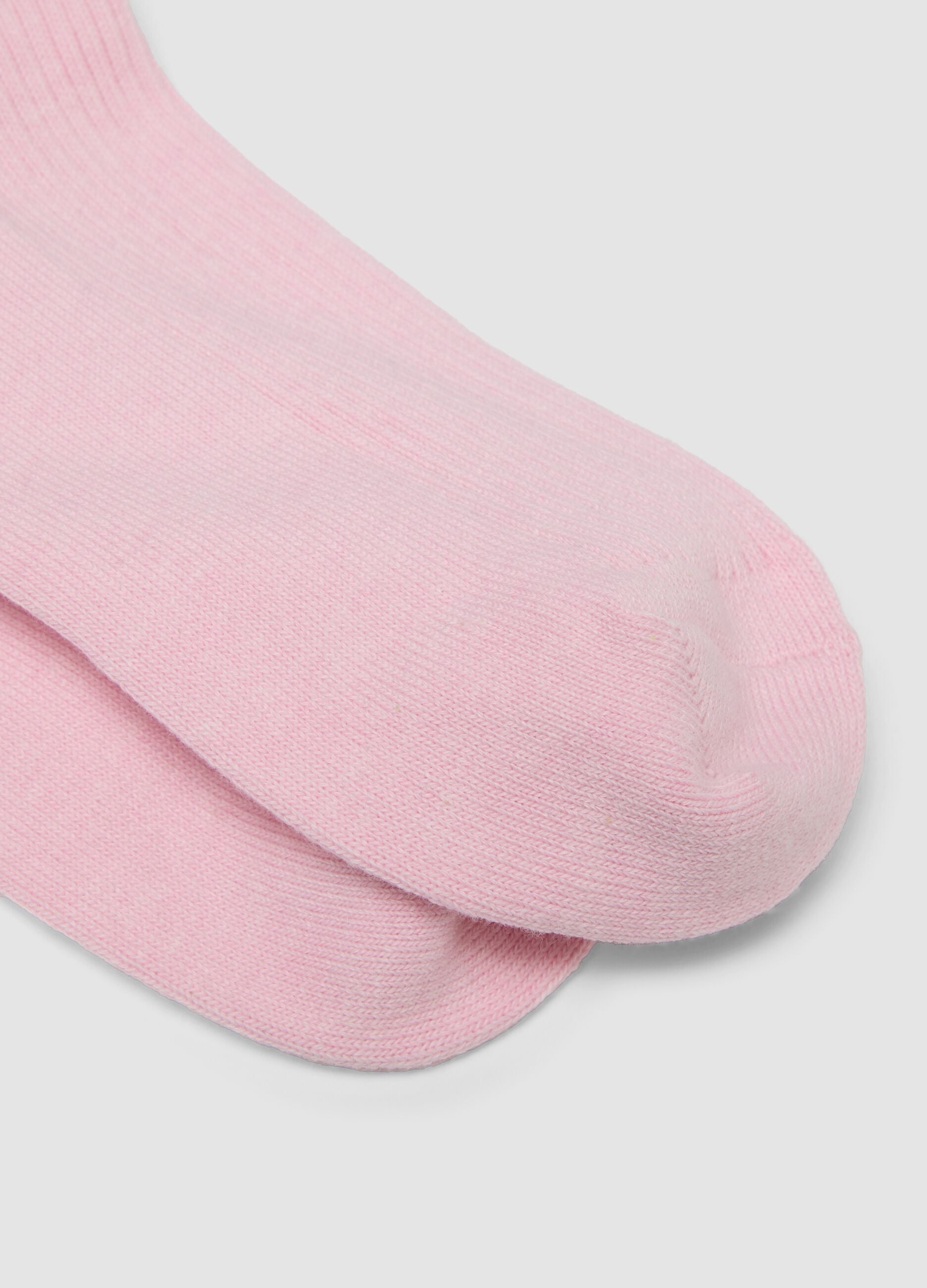 Pink ankle-length stretch cotton socks