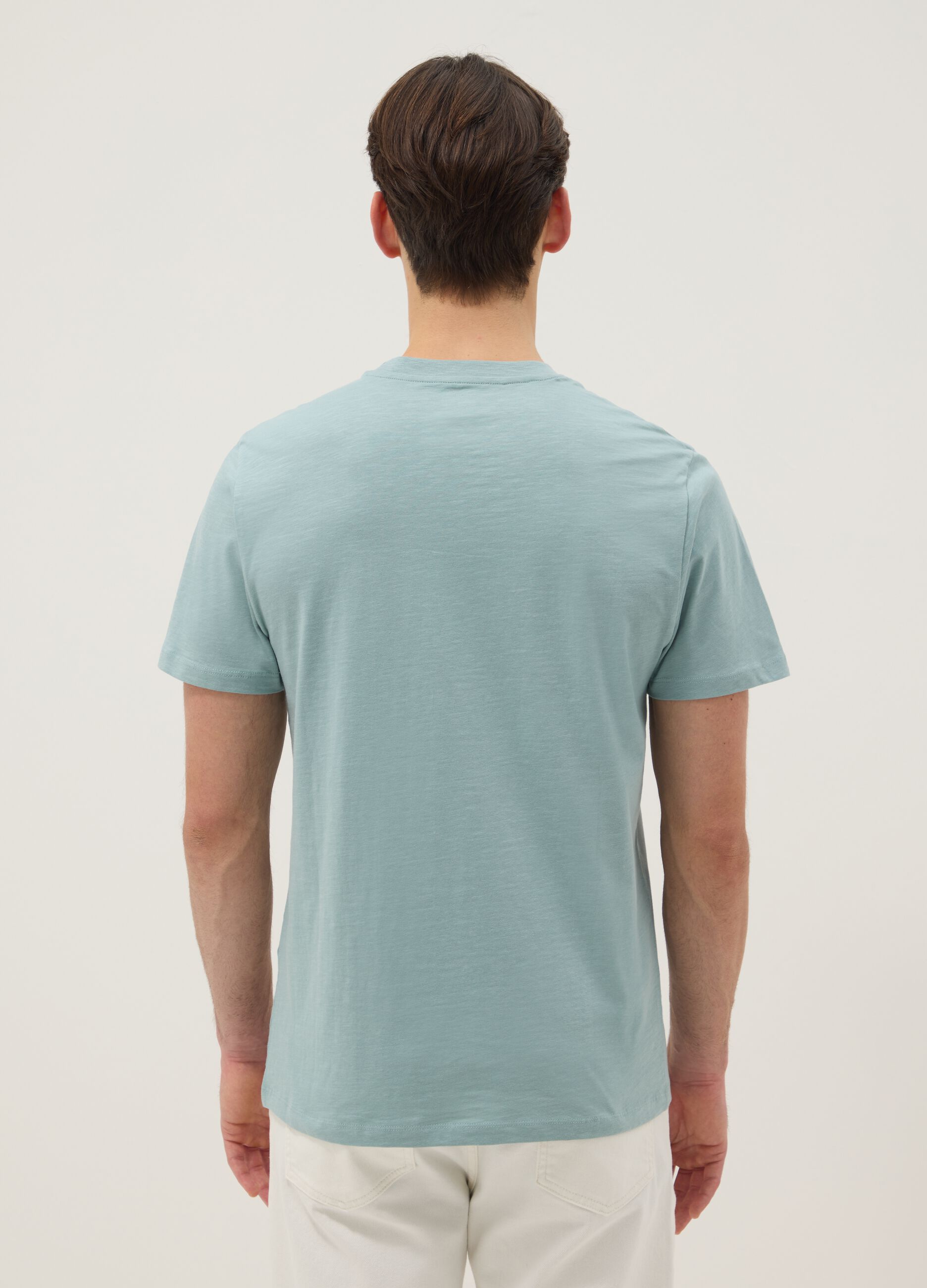 Short sleeve pure cotton azure regular fit T-shirt