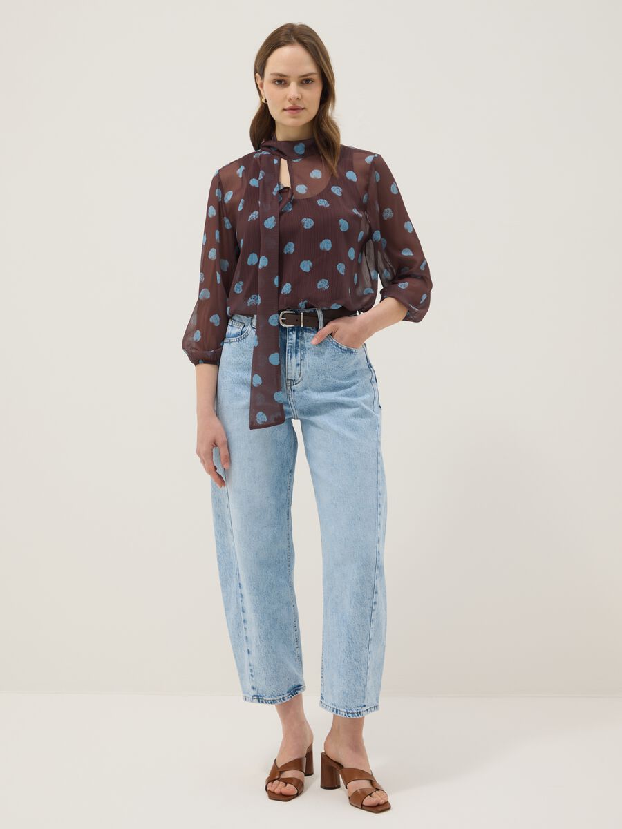 Multicolour long sleeve polka dot blouse regular fit_1