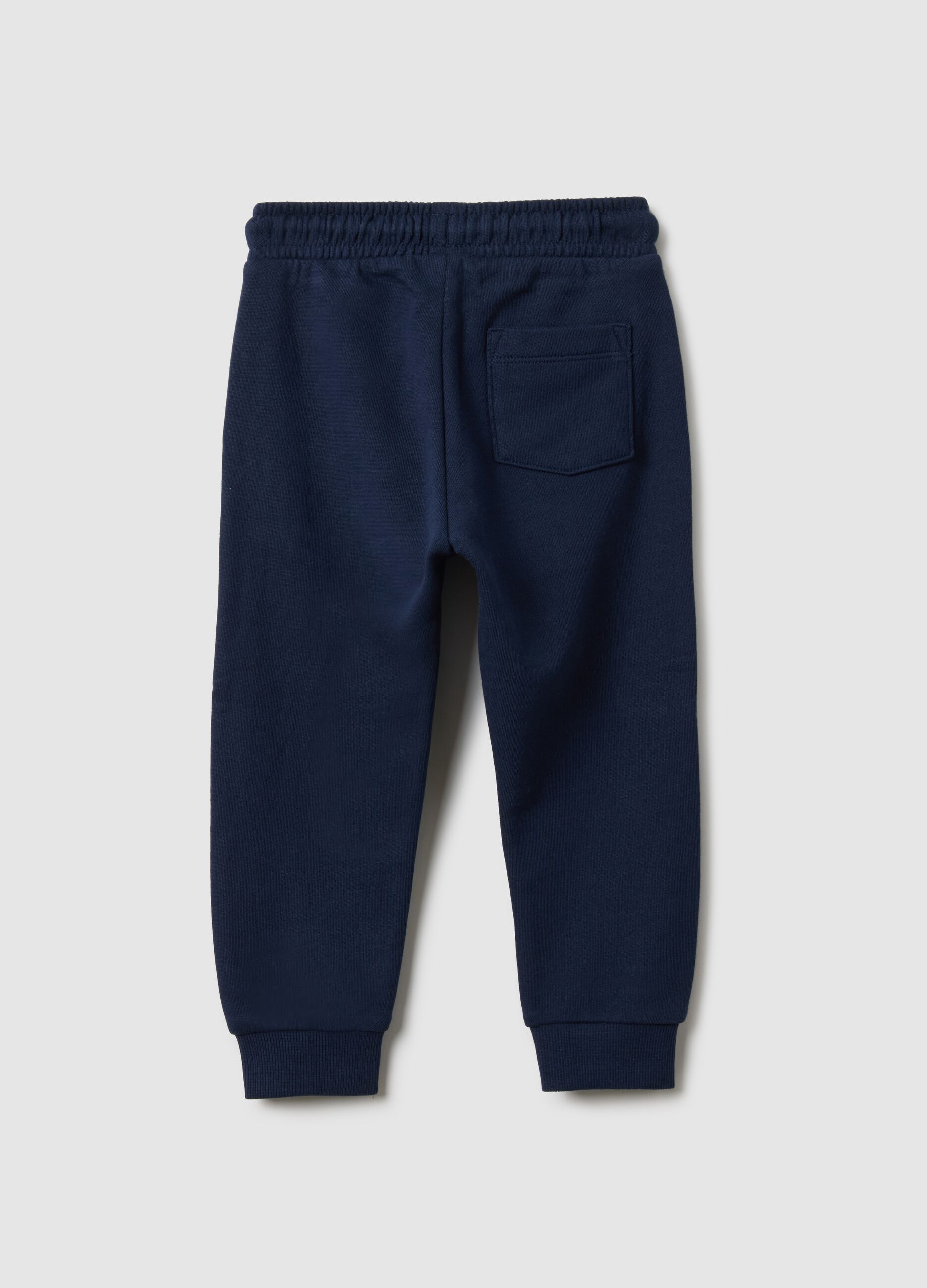Children's Regular Fit Blue Cotton Jogger Trousers