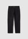 Black stretch cotton trousers regular fit_4