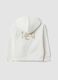 White cotton-blend hooded sweatshirt for girls_1