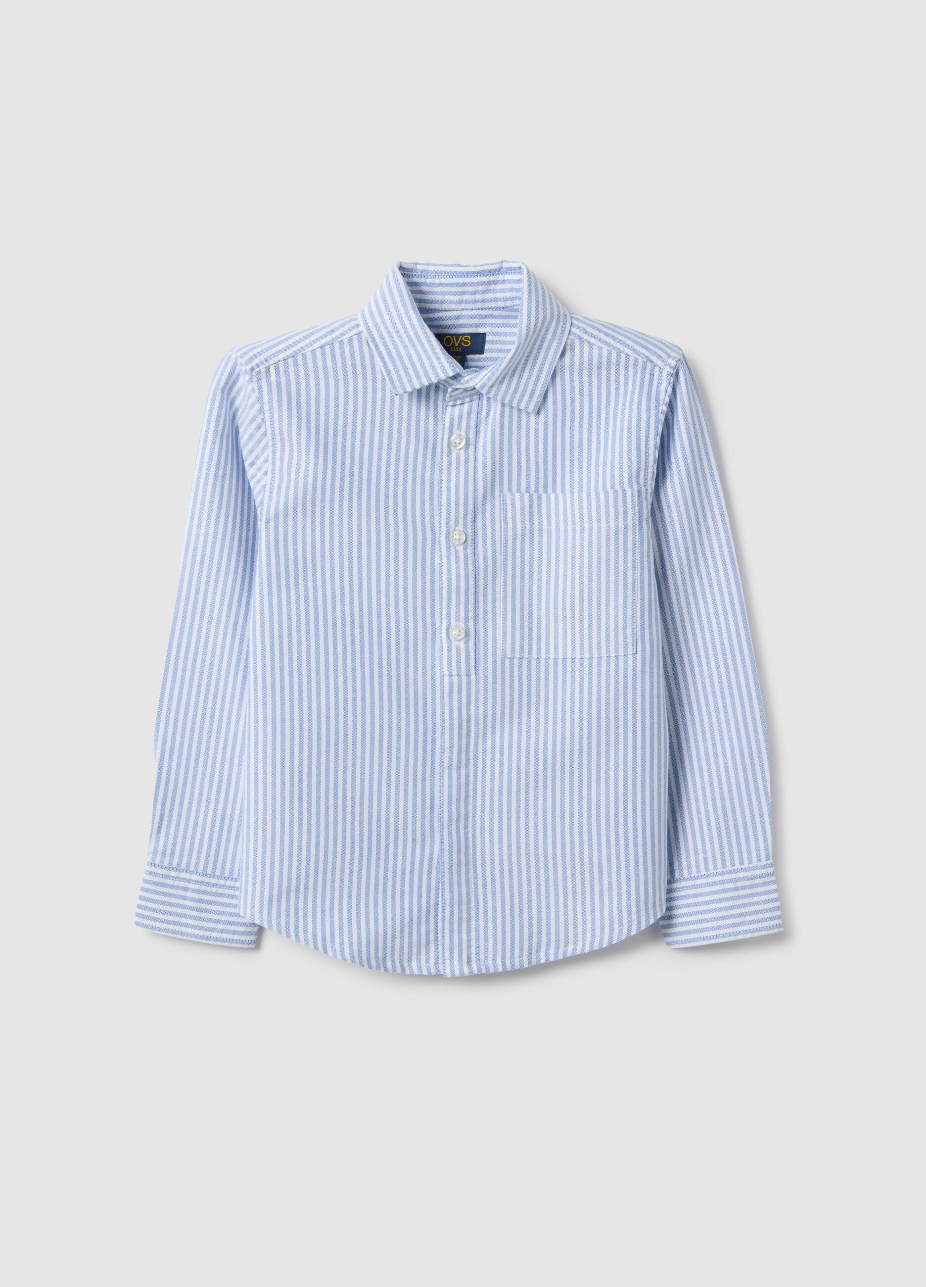 Boys' regular fit multicoloured stripe pure cotton shirt