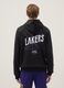 Black cotton-blend hoodie with NBA print_2
