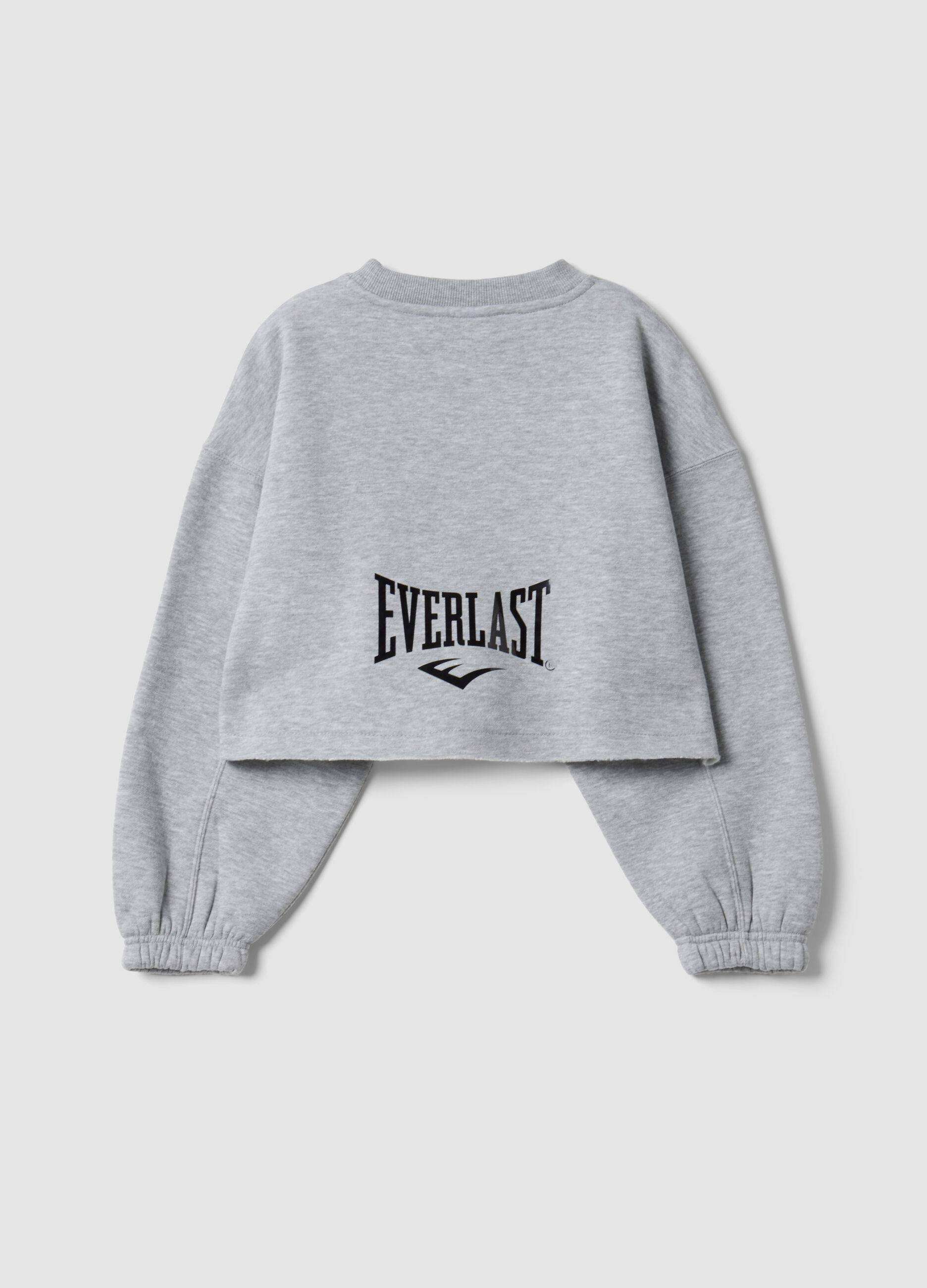 Grey cropped cotton-blend sweatshirt