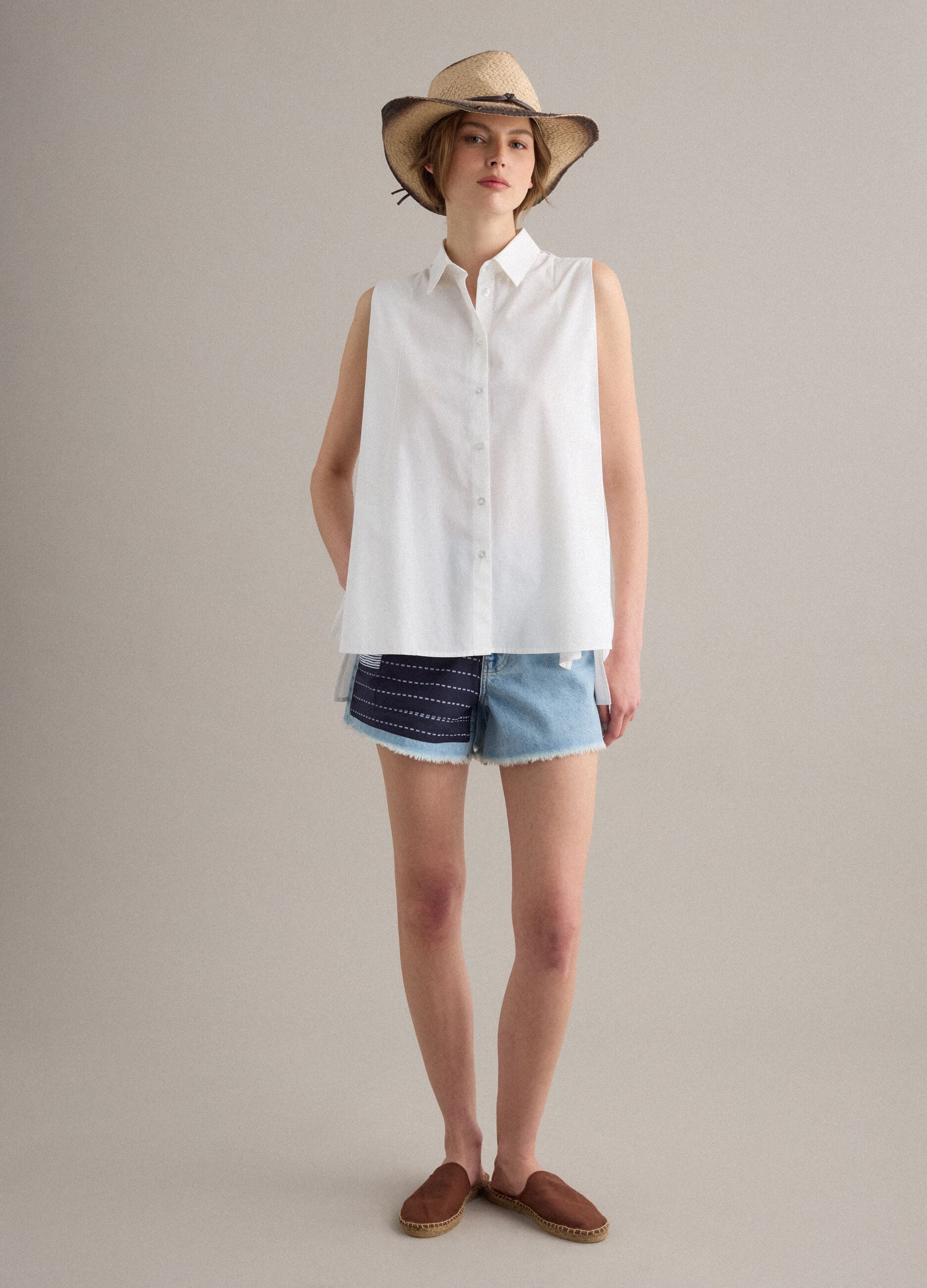 Brown espadrille-style sandals