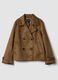 Brown double-breasted regular fit peacoat with pockets_4