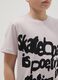 Boys' beige pure cotton T-shirt, regular fit with print_1