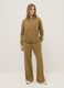 Brown cotton blend regular fit jogger trousers_0