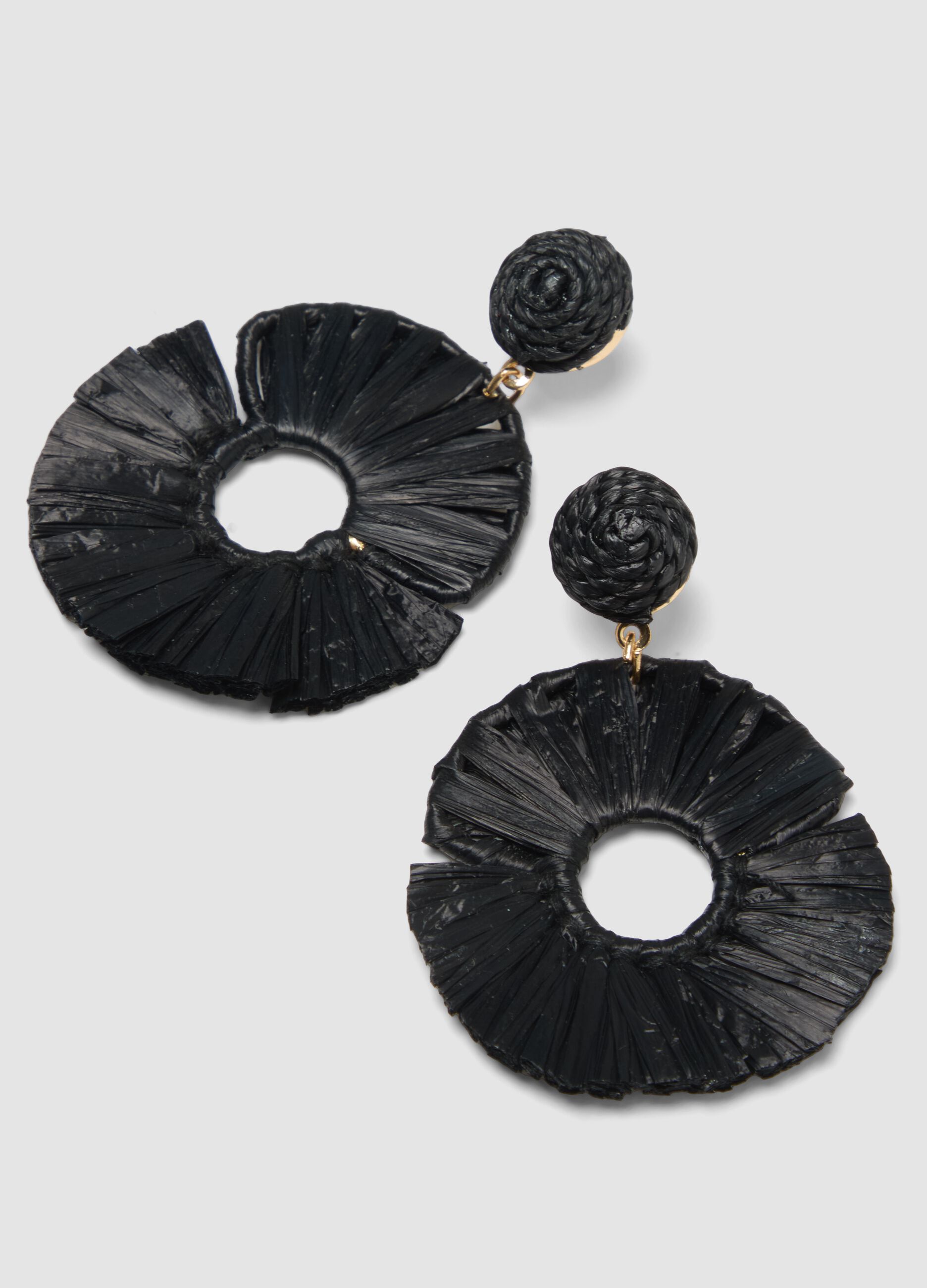 Black raffia earrings