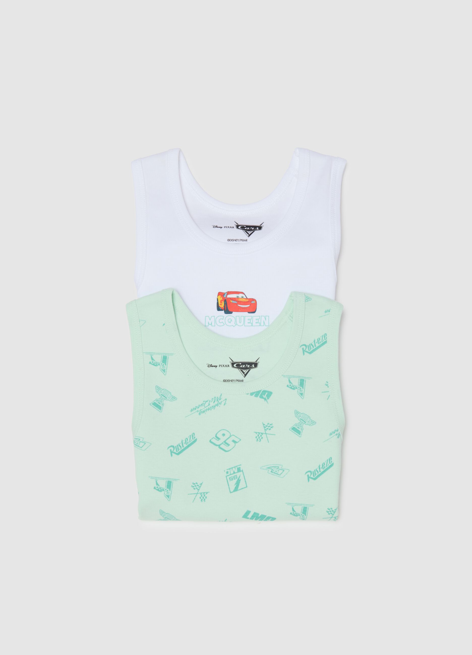 Two-pack multicolour pure cotton vests for children regular fit