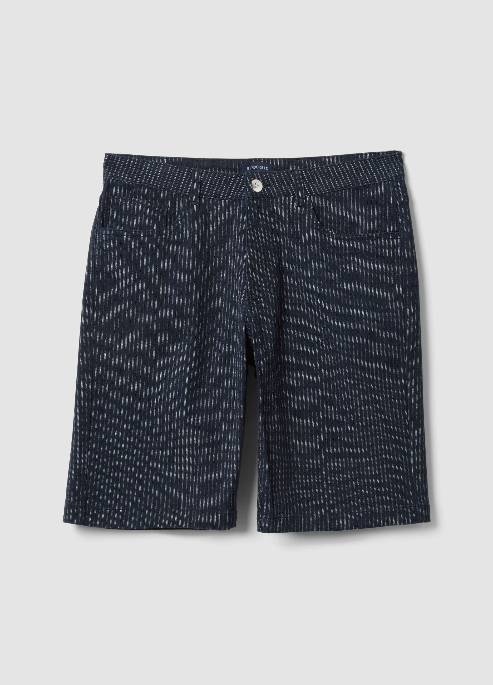 Blue stretch cotton shorts