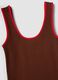 Brown pure cotton ribbed tank top_5