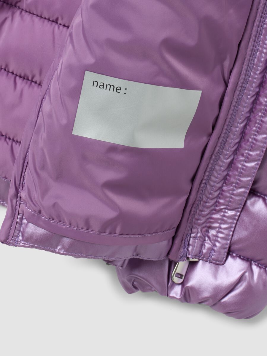 Purple Ultralight padded jacket with hood and zip for girls_1
