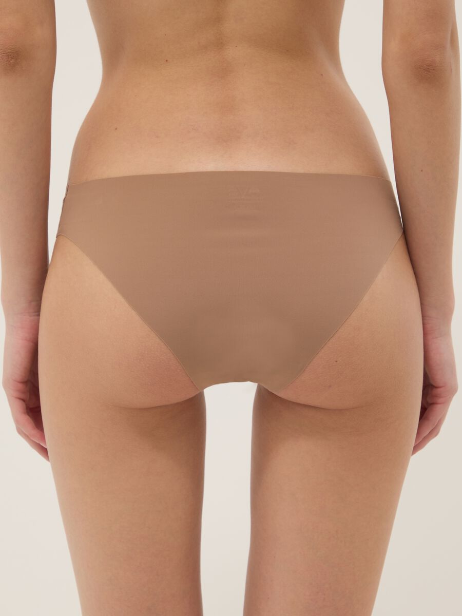 Brown regular fit seamless briefs_2