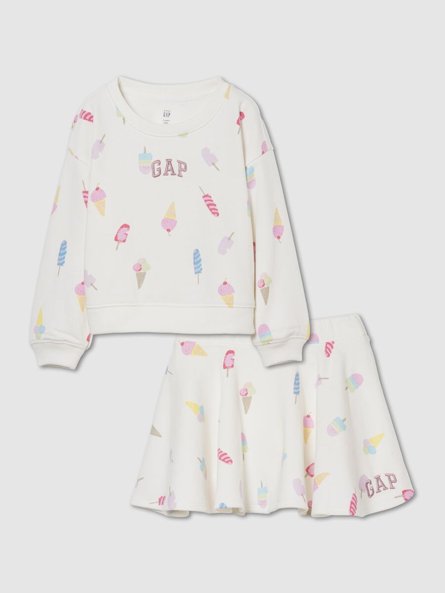 Cotton-blend sweatshirt and skirt set_0