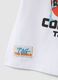 Boys' regular fit pure white cotton T-shirt with skateboard design_2