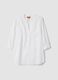 White maternity shirt in pure cotton with Mandarin collar_4