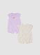 Two-pack romper in multicolour pure cotton for baby girl_0