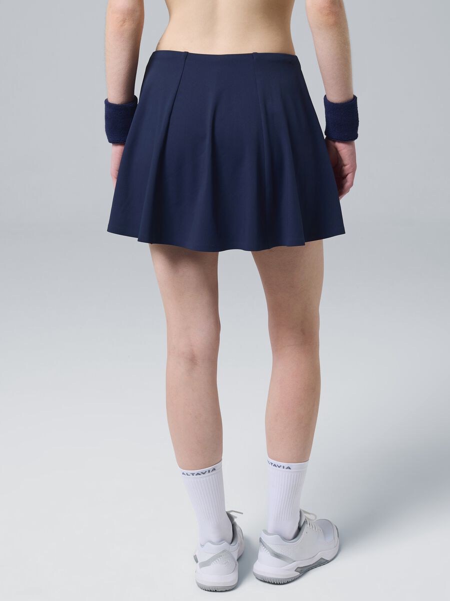 ALTAVIA COURT blue sports skirt in stretch technical fabric with integrated shorts_3