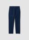 Blue regular-fit stretch cotton twill trousers_0