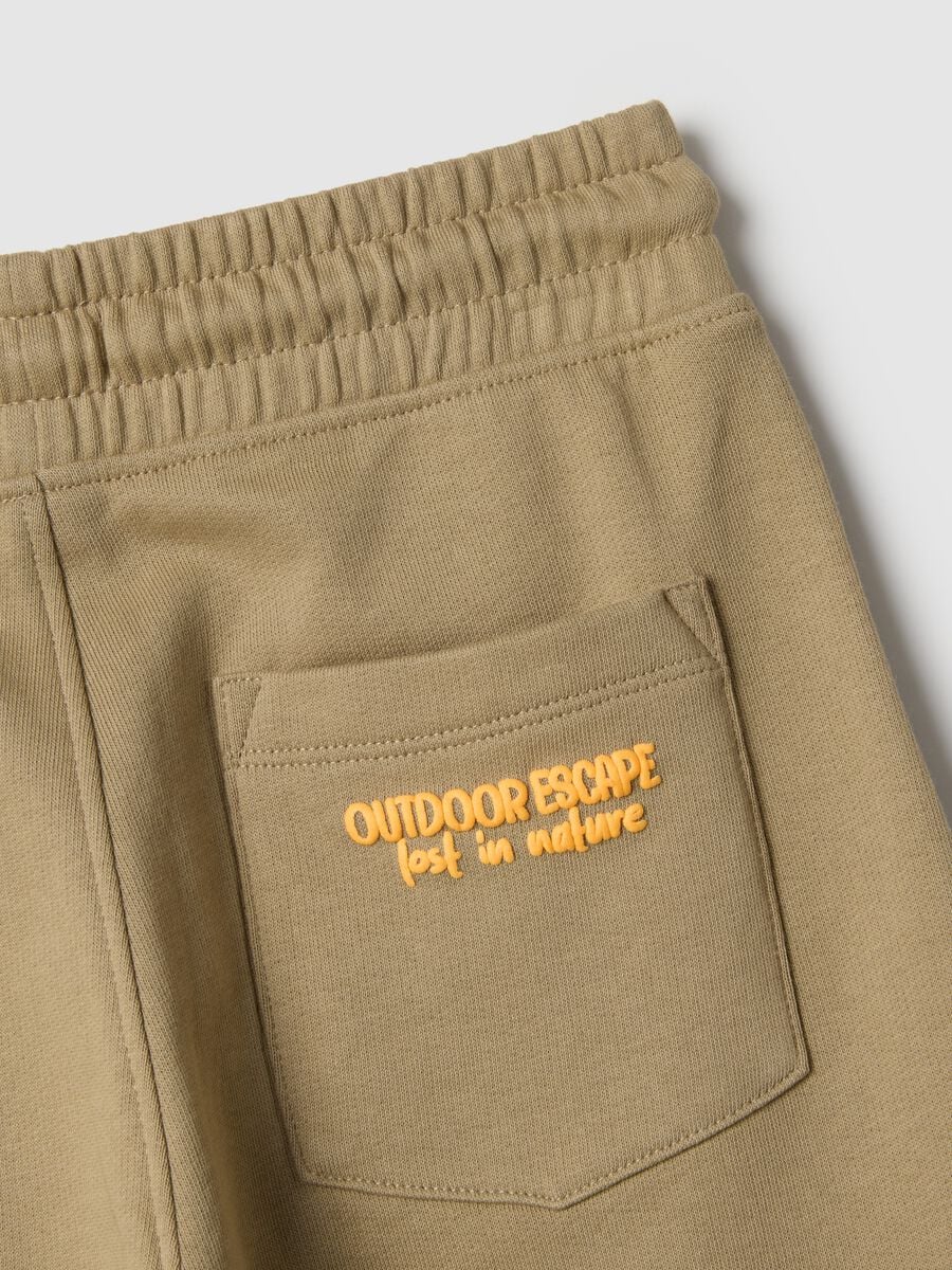 Children's beige pure cotton joggers regular fit_3
