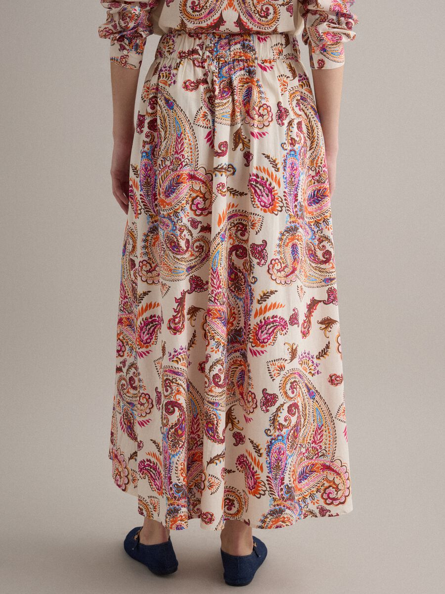Multicoloured pure cotton maxi skirt_3