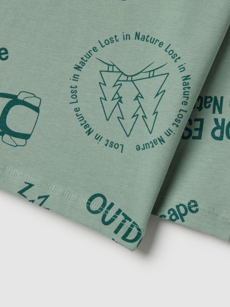 T-shirt in puro cotone verde da bambino regular fit con stampa_3