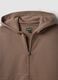 Beige organic cotton zip-up hoodie for boys, relaxed fit_2