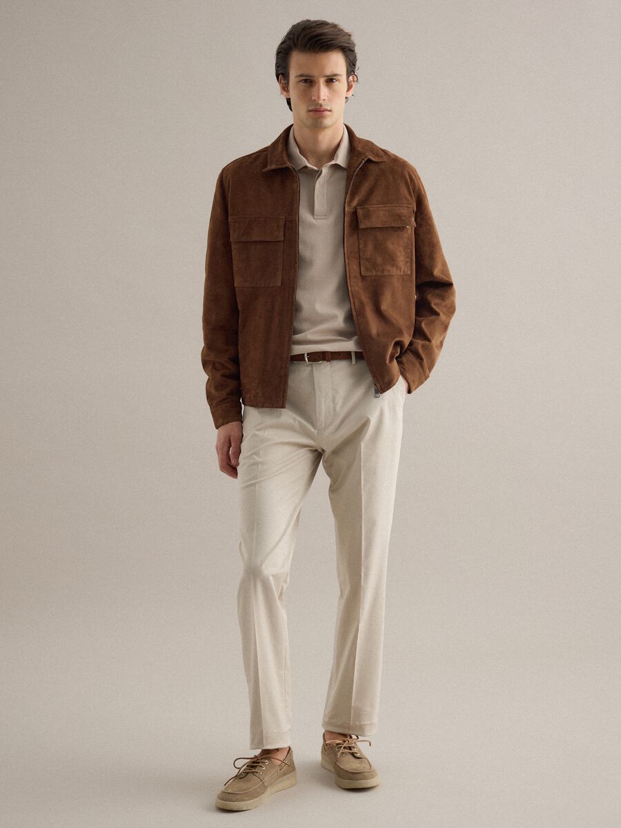 Beige Genuine Leather Boat Shoes_3